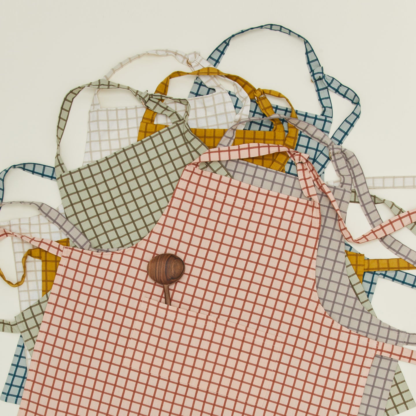 Essential Check Apron Light Grey/Dark Grey