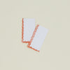 Scalloped Edge Linen Napkin, Set of 2 - Orange
