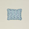 Block Printed Ruffled Pillow Cover - Indigo Floral