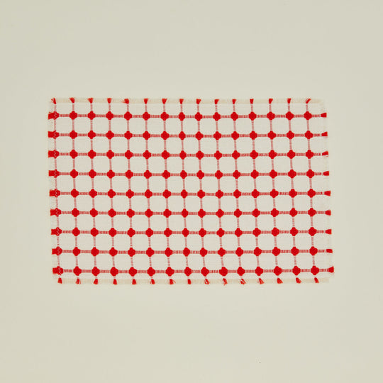Wicker Fringed Placemat, Set of 4 - Cherry