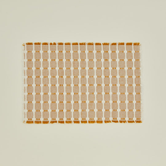Hopsack Fringed Placemat, Set of 4 - Honey