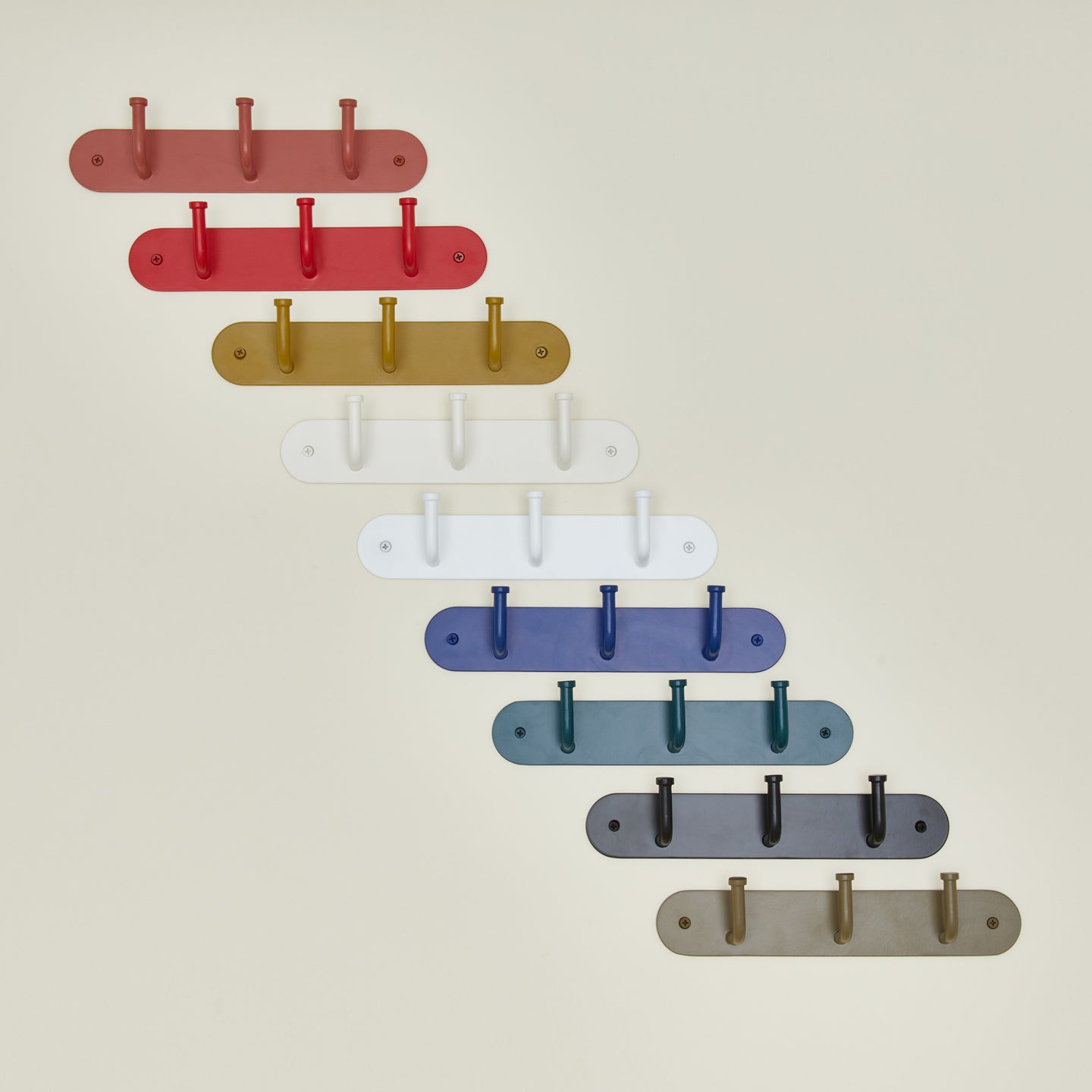 Essential  hook racks in various colors