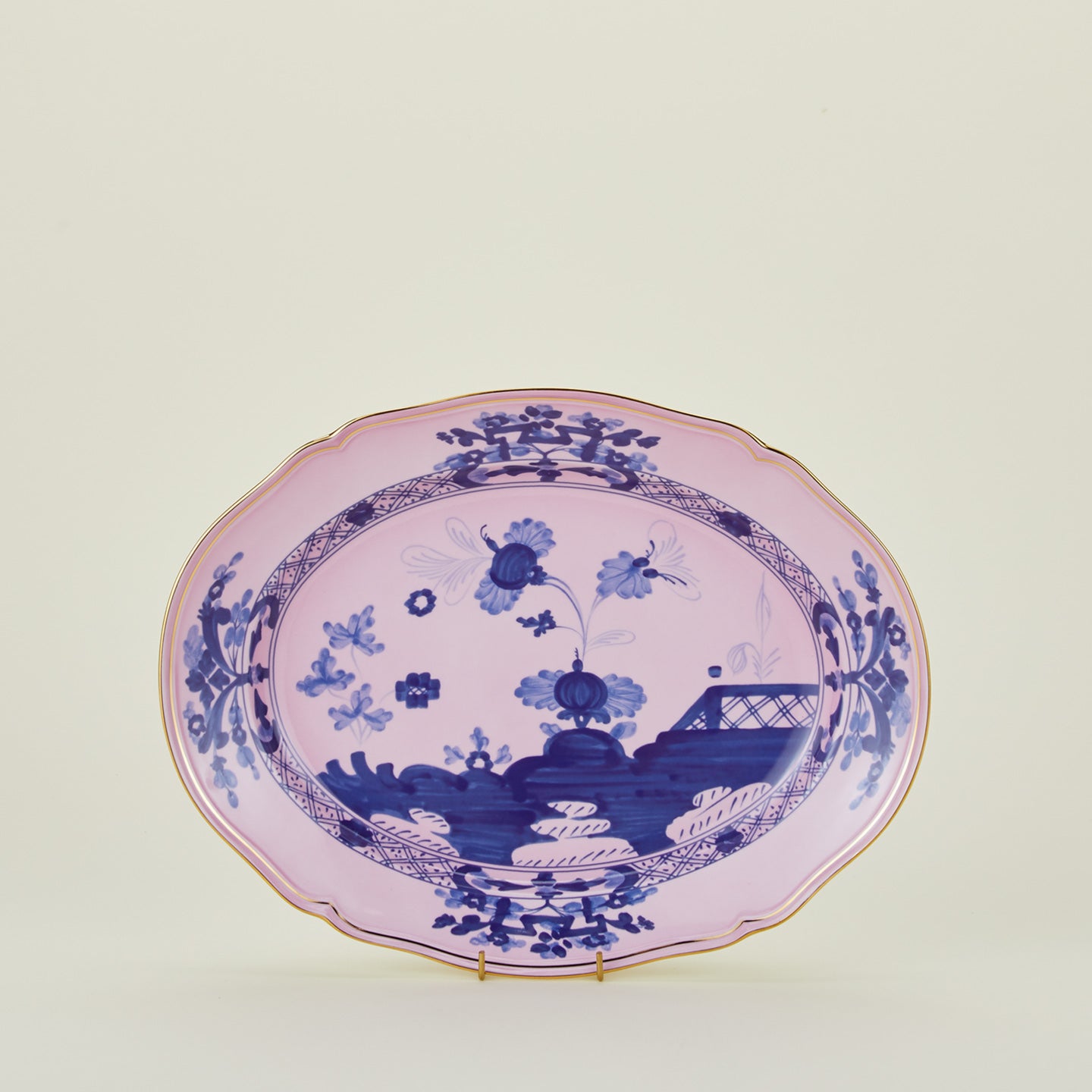 Ginori oval platter in azalea