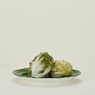 Ginori oval platter in malachite with cabbage
