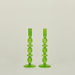 Disk candle holder in green
