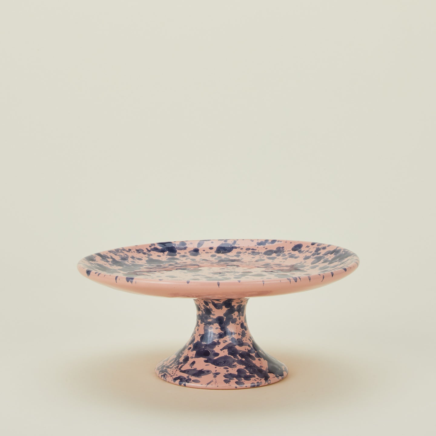 Splatter cake stand in pink and blue