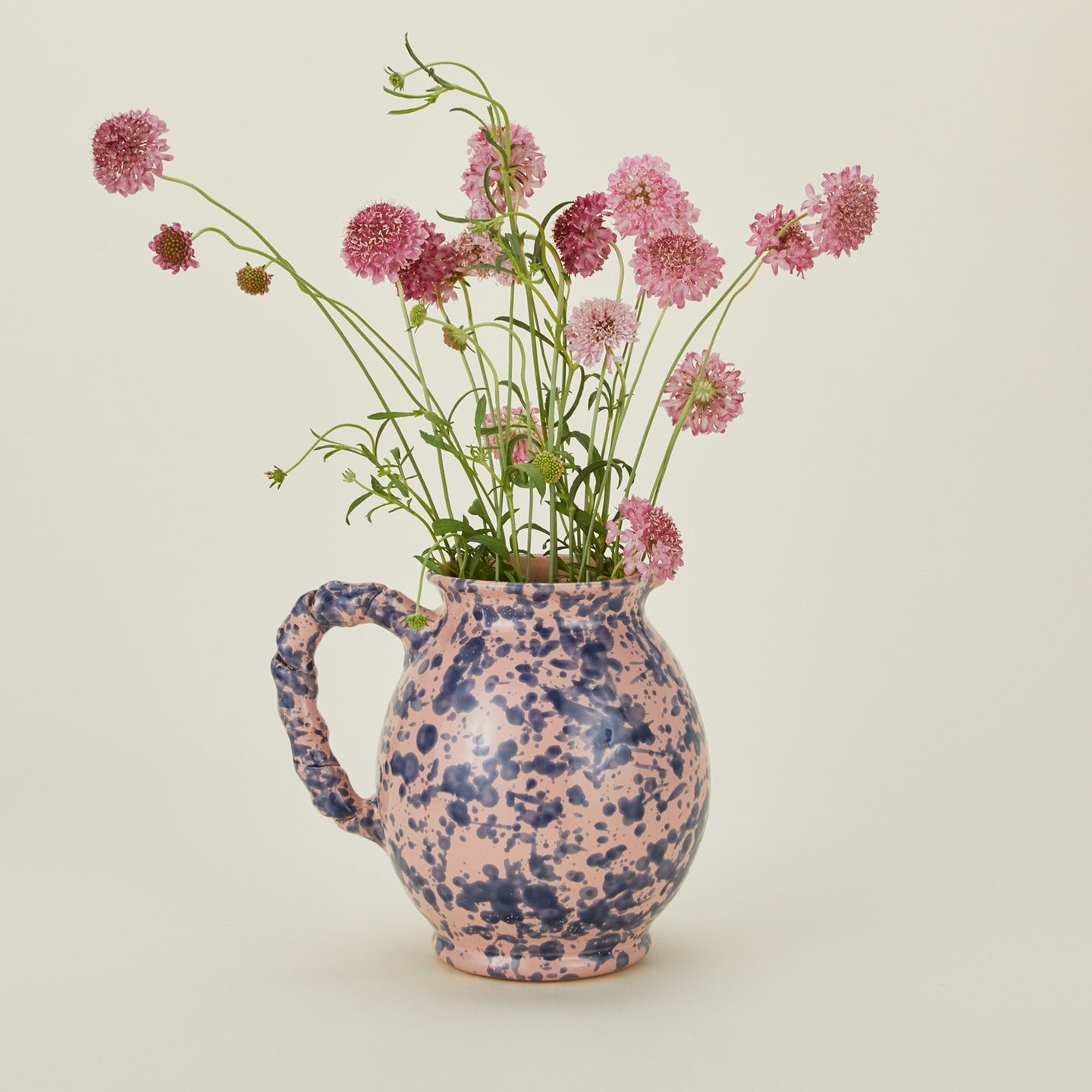 Splatter cigno jug in pink and blue with florals