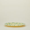 Splatter yellow and green oval platter 