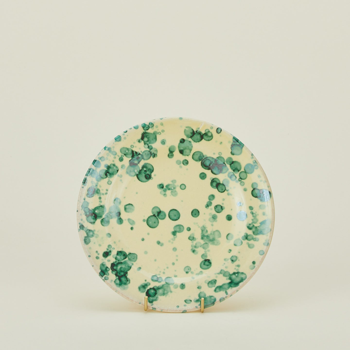 Splatter salad plate in yellow and green