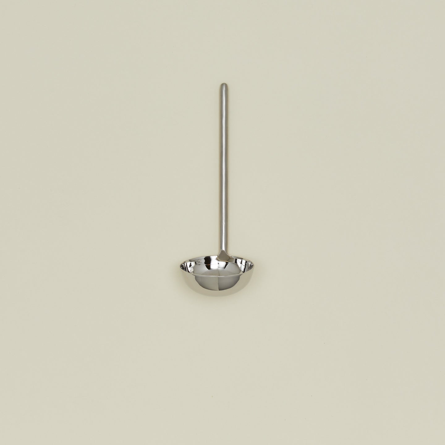 Simple metal ladle in silver