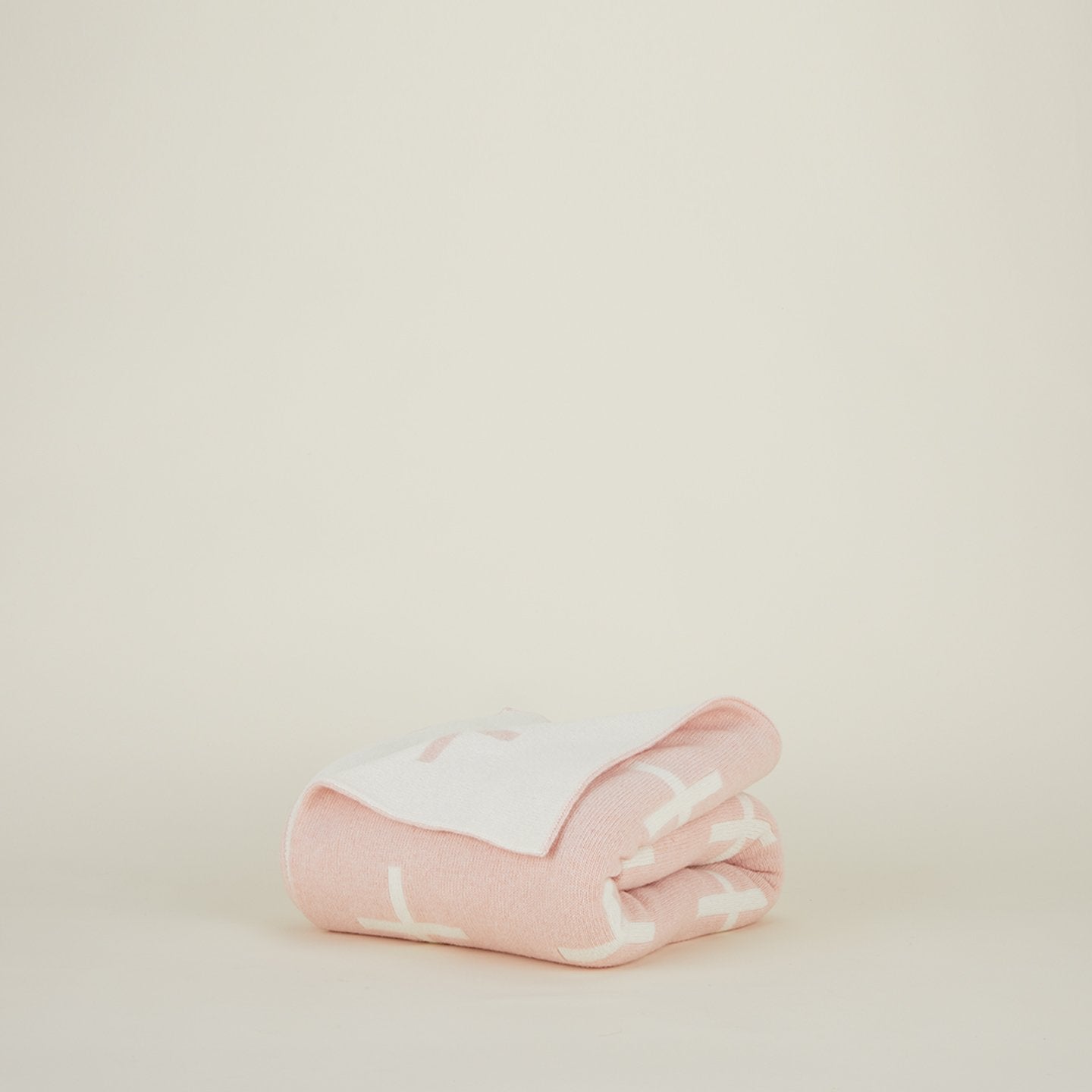 Cross Knit Throw - Blush