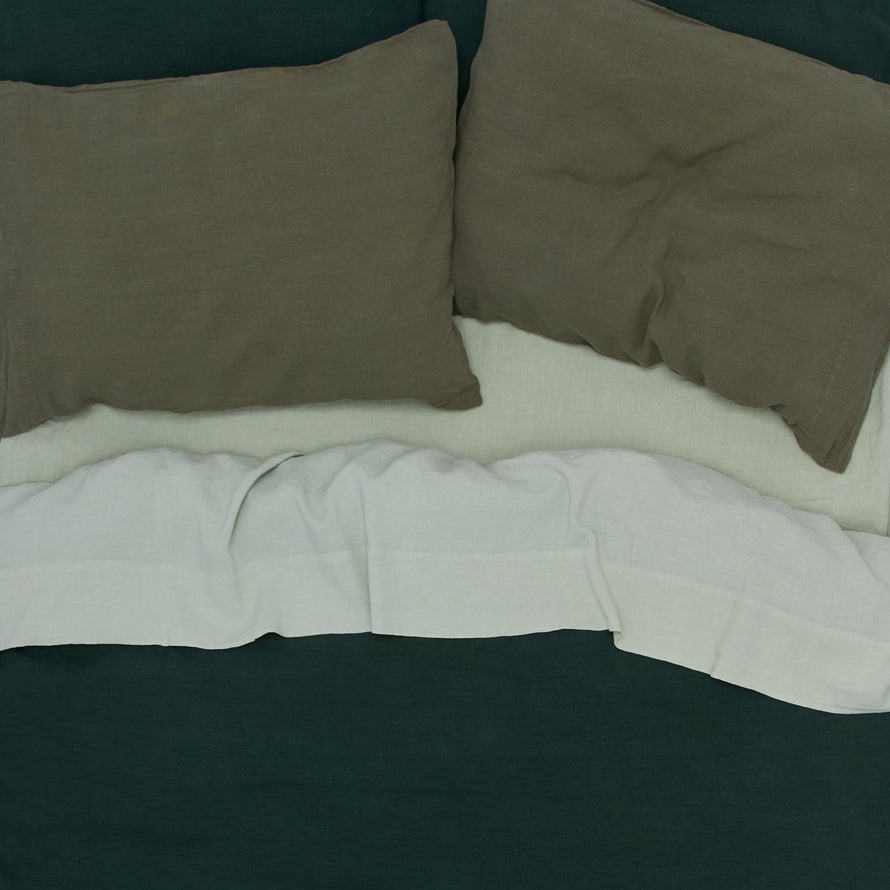 Simple Linen Fitted Sheet - Sage