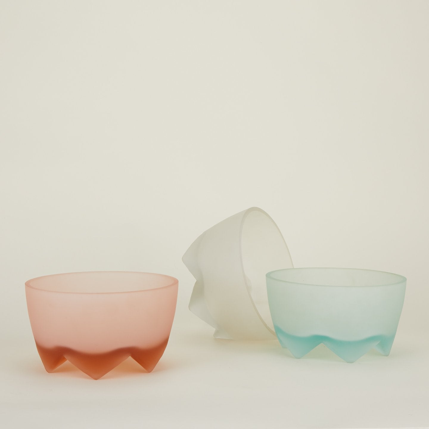 Large Frosted Footed Bowl - Sky