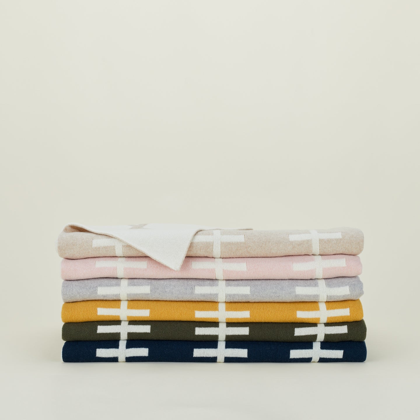 Cross Knit Throw - Flax