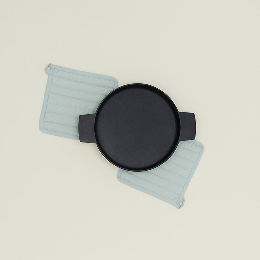 Simple Linen Pot Holder, Set of 2 - Sky
