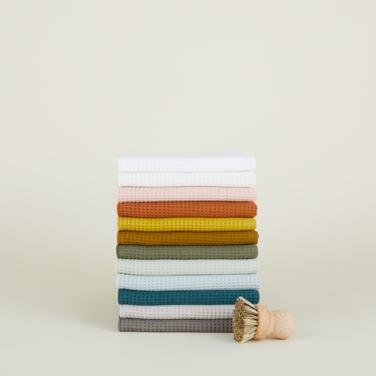 Essential Waffle Dish Towel - Mustard/Bronze