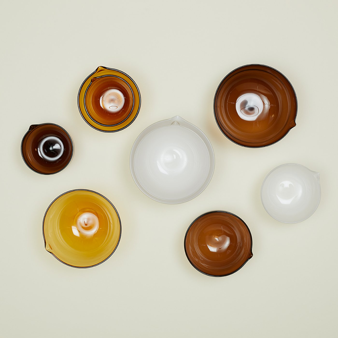 Blown Glass Mixing Bowls - Espresso
